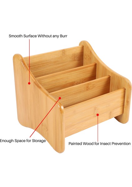 Ahşap Masa Organizatörü Bambu Uzaktan Kumanda Tutucu Caddy Depolama Konteyneri Kalem Kalem Telefonu Gözlükleri Ofisi Için 3 Bölmeli (Yurt Dışından) indirimleri