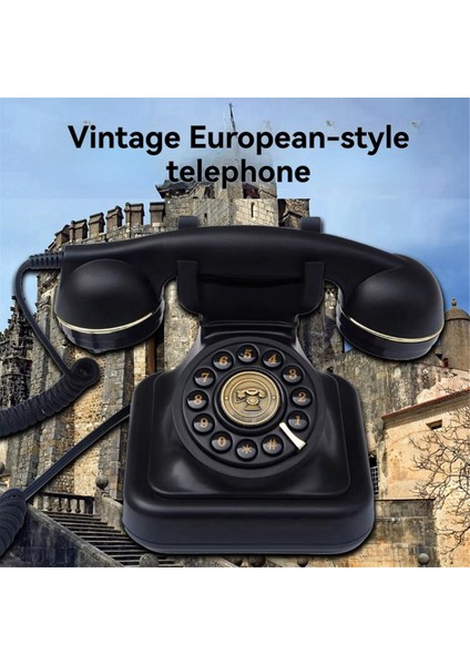 Retro Style Kablolu Dial Tone Plug-In Home Sabit Siyasal Hat Antik Avrupa Ofis Telefon Moda Dekorasyonu Siyah (Yurt Dışından) fiyatları