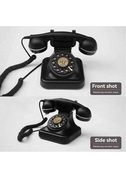 Retro Style Kablolu Dial Tone Plug-In Home Sabit Siyasal Hat Antik Avrupa Ofis Telefon Moda Dekorasyonu Siyah (Yurt Dışından) modelleri