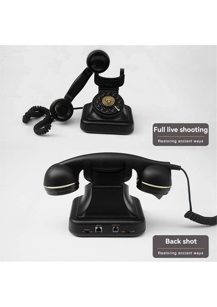 Retro Style Kablolu Dial Tone Plug-In Home Sabit Siyasal Hat Antik Avrupa Ofis Telefon Moda Dekorasyonu Siyah (Yurt Dışından) fırsatları