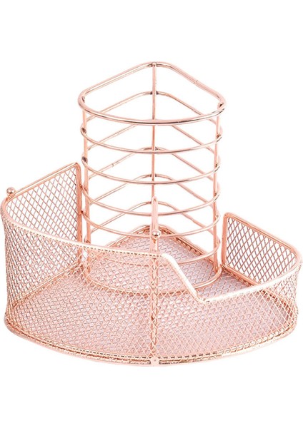 Zarif Örgü Kalem Tutucu Üçgen Şeklindeki Metal Kırtasiye Depolama Tutucu 3 Bölme Masaüstü Ofis Depolama Sahibi A (Yurt Dışından) fiyatları