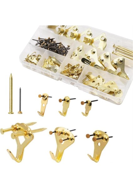 120PCS Resim Asma Kiti, Resim Askıları Çeşitli Kit Ağır Duvar Kancaları, Tuval, Ofis Resimleri, Saat Için (Yurt Dışından)