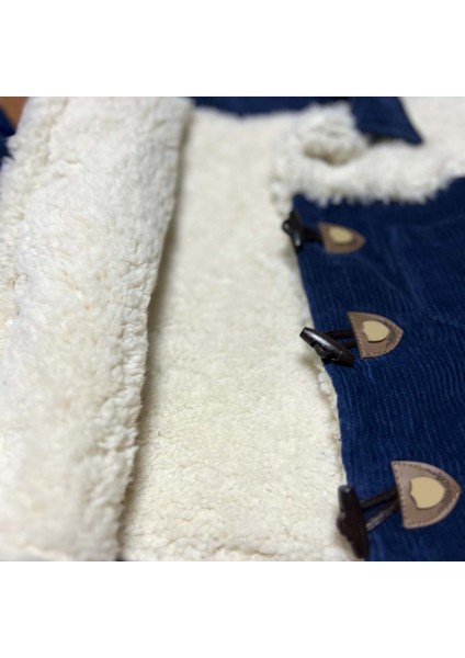 Kadife Peluşlu Mont - Lacivert - 9 Ay Lacivert fiyatları