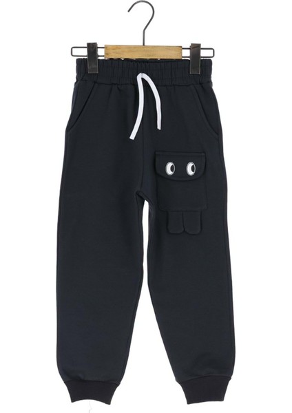 Göz Nakışlı Cepli Iki Iplik Şardonlu Eşofman Alt - Antrasit - 3 Yaş - ATA30660.0-SIYAH-3 Yaş Antrasit