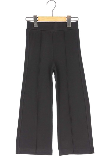 Bol Paça Örme Kız Pantolon - Siyah - 6 Yaş Siyah