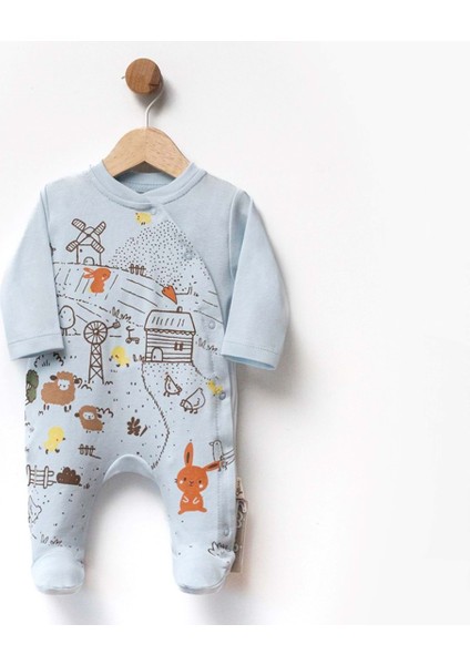 Hayvan Baskılı Tulum - Atabay - FLE252397 - Açık Mavi - 1 - 3 Ay - FLE252397-AÇIK Mavi-1 - 3 Ay Açık Mavi