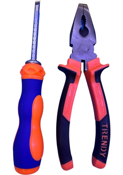 Profesyonel Pense Çok Amaçlı Çift Uçlu Tornavida Seti | Yıldız & Düz Uç | Ergonomik Sap modelleri