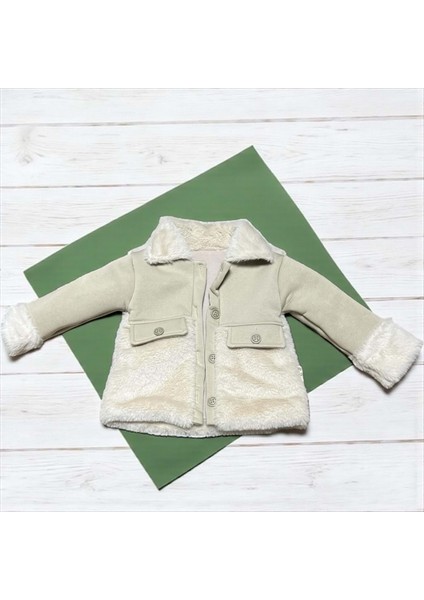 Kürk Detaylı Kız Bebek Mont - Bej - 18 Ay Bej