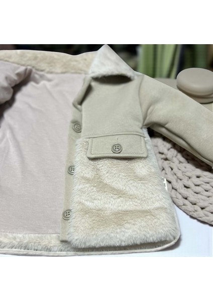 Kürk Detaylı Kız Bebek Mont - Bej - 18 Ay Bej modelleri