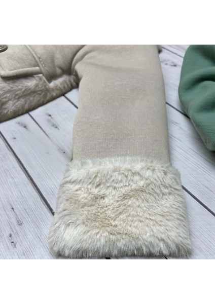 Kürk Detaylı Kız Bebek Mont - Bej - 18 Ay Bej fırsatları