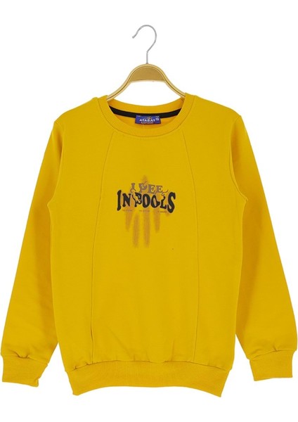 In Pools Baskılı Iki Iplik Şardonlu Sweatshırt - Hardal - 4 Yaş - ATA30676.0-HARDAL-4 Yaş Hardal