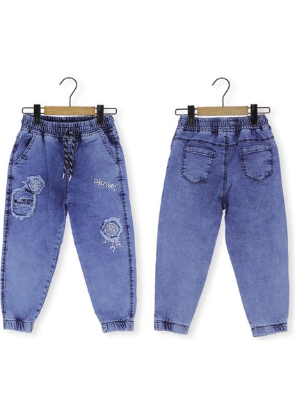 Only Way Nakışlı Denım Pantolon - Lacivert - 5 Yaş Lacivert