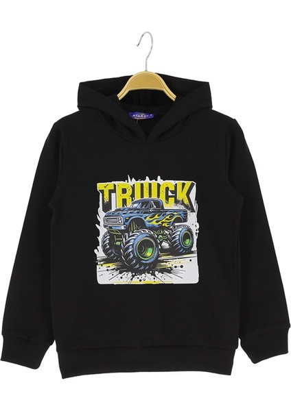 Truck Baskılı Kapüşonlu Iki Iplik Sweatshırt - Lacivert - 3 Yaş - ATA30672.0-LACIVERT-3 Yaş Lacivert