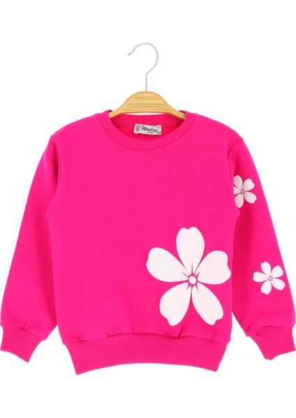 Çiçek Baskılı Iki Iplik Şardonlu Sweatshırt - Fuşya - 1 Yaş - ERL50684.0-FUŞYA-1 Yaş Fuşya