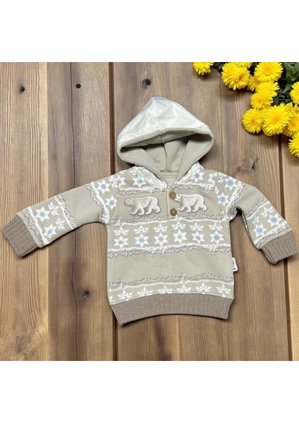 Snowy Kapüşonlu Sweatshırt - Bej - 12 Ay Bej