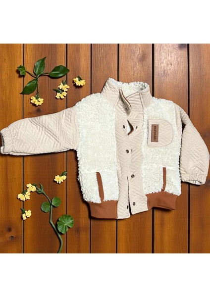 Peluşlu Kapitone Mont - Bej - 9 Ay Bej