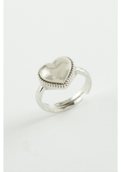 Msa-Shop Kalp Metal Yüzük-Gümüş Rengi fiyatları