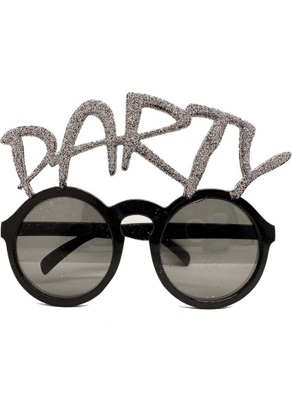 Allzey Gümüş Simli Party Yazılı Parti Gözlüğü Show 15X7 cm