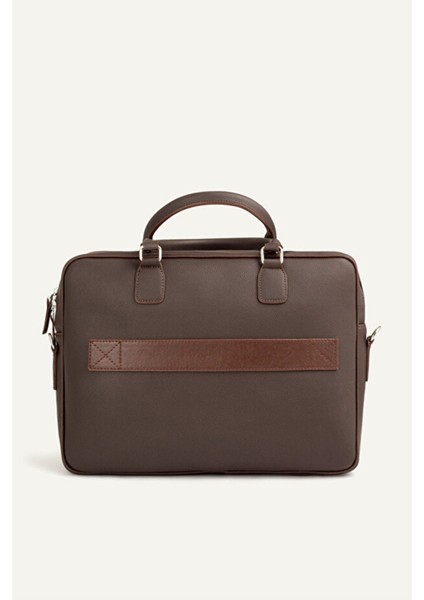 Unisex Vegan Deri Laptop Bölmeli 15,6 Inç Dik Fermuarlı Evrak Çantası fiyatları