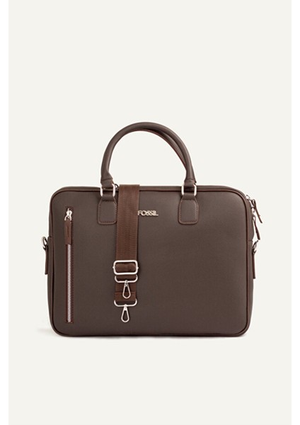 Unisex Vegan Deri Laptop Bölmeli 15,6 Inç Dik Fermuarlı Evrak Çantası modelleri