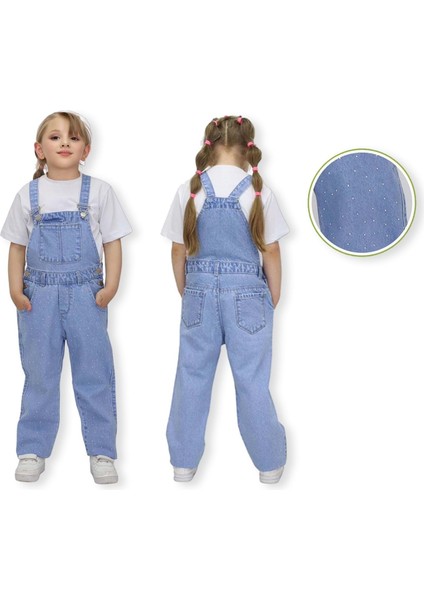 Taşlı Kız Salopet - Atabay - TAT6115 - Mavi - 6 - 7 Yaş - TAT6115-MAVI-6 - 7 Yaş Mavi