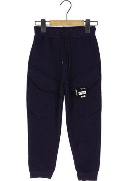 Style Armalı Cepli Üç Iplik Şardonlu Eşofman Alt - Lacivert - 6 Yaş Lacivert