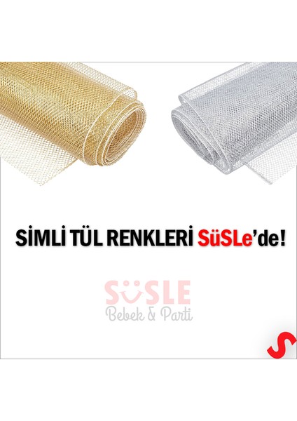 Simli Örgü File Rulo Tül, 73 cm x 8 mt - Gümüş