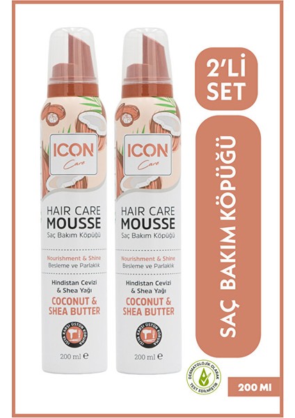 Icon Care Saç Bakım Köpüğü Coconut & Shea Butter 2'li Set