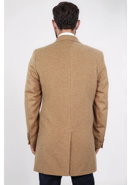 Üç Düğmeli Mono Yaka Yün ve Kaşmir Karışımlı Camel Kaban modelleri