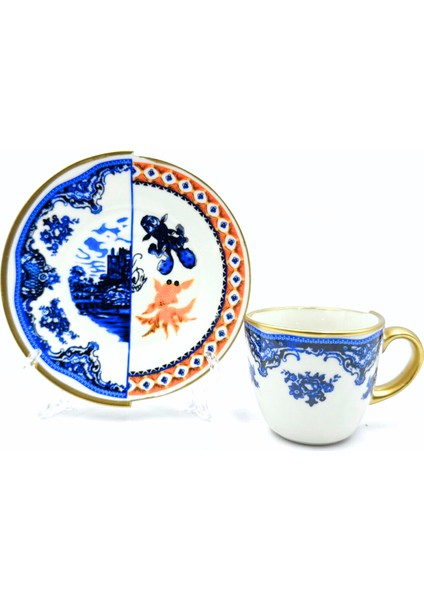 Iki Desenli Rustik 6’lı Kahve Takımı modelleri