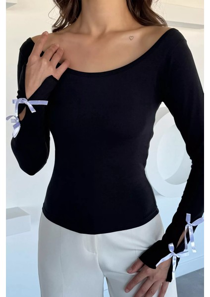 Kadın Kol Ucu Fiyonk Detaylı Likralı Bluz P-00018439 fiyatları