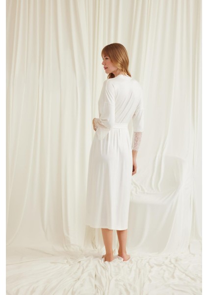 Monamise Dantelli ve Kuşaklı Sabahlık modelleri