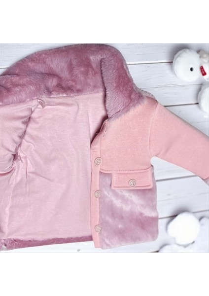 Kürk Detaylı Kız Bebek Mont - Pembe - 9 Ay Pembe fiyatları