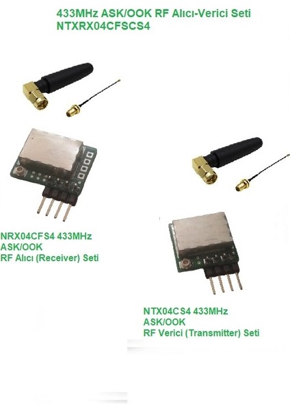 433MHZ Ask/ook Rf Alıcı Verici Seti (NTXRX04CFSCS4)