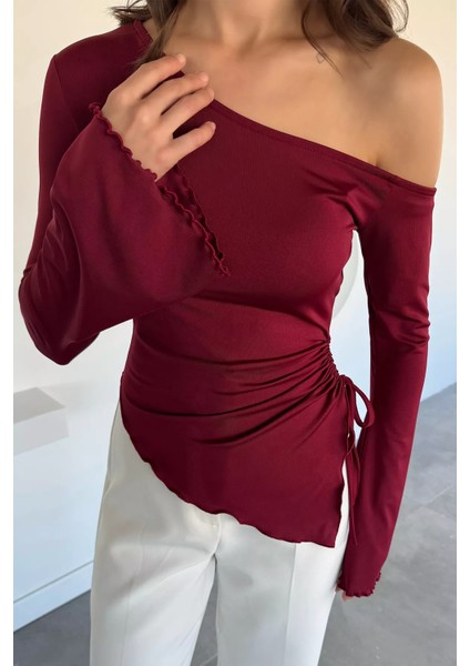 Bel Büzgülü Asimetrik Kesim Kadın Bluz P-00018456 fiyatları