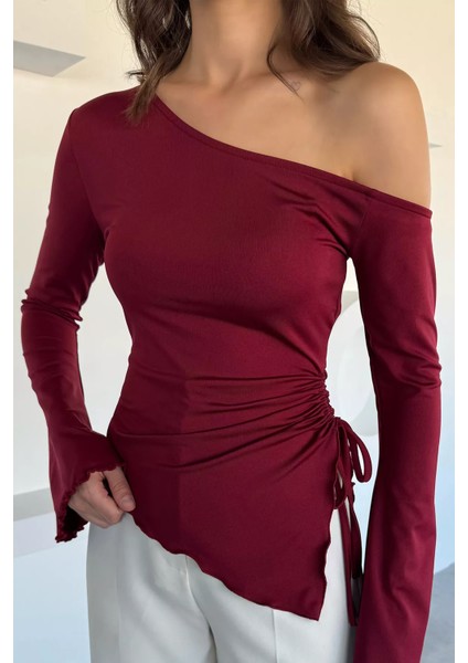 Bel Büzgülü Asimetrik Kesim Kadın Bluz P-00018456 modelleri