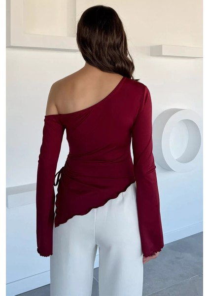 Bel Büzgülü Asimetrik Kesim Kadın Bluz P-00018456 fırsatları