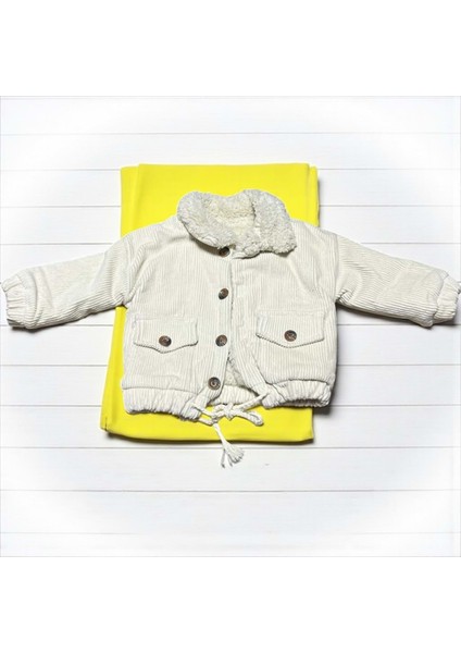 Peluşlu Kadife Mont - Bej - 9 Ay Bej