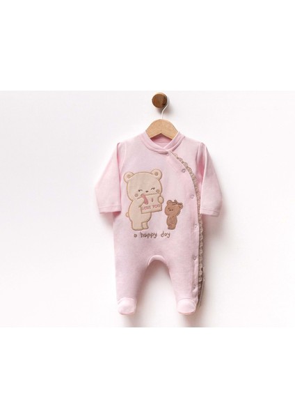 Dantelli Ayıcıklı Love You Nakışlı Pembe Tulum - Atabay - FLE252419-1 - Pembe - 0 - 1 Ay0 - 1 Ay - FLE252419-1--0 - 1 Ay0 - 1 Ay Pembe