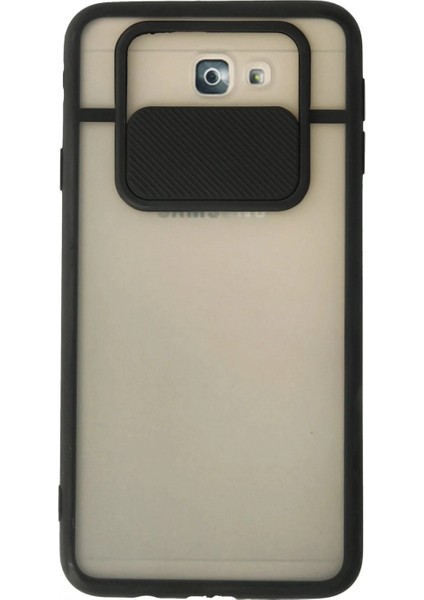 Samsung Galaxy J7 Prime Kılıf Palm Buzlu Kamera Sürgülü Silikon - Siyah