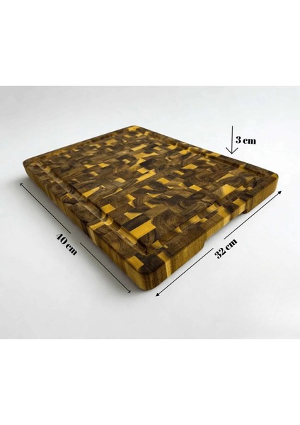 Akasya Kesme Tahtası Xlarge Boy Endgraın 40X32X3 cm Masif Ahşap Doğrama Tahtası Sunum Tahtası fiyatları