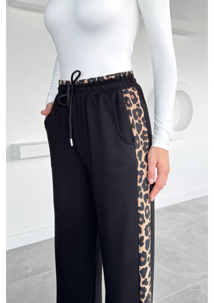 Kadın Leopar Detaylı Bel Lastikli Palazzo Pantolon P-00018469 fırsatları