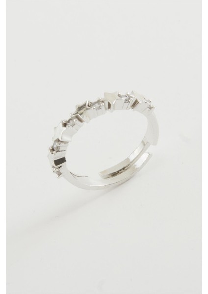 Msa-Shop Yıldız Taşlı Yüzük-Gümüş Rengi fiyatları