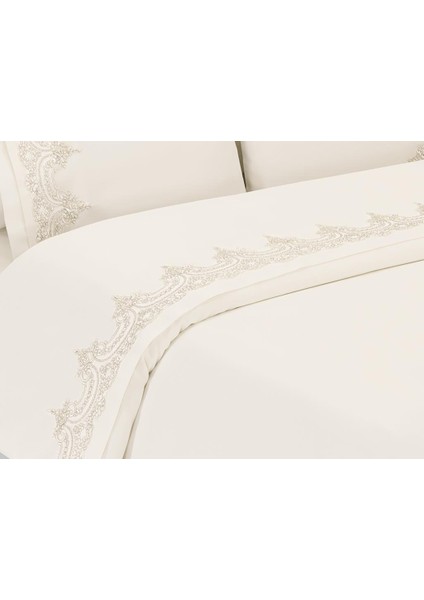 Şevval Fransız Güpürlü Çeyizlik Nevresim Takımı Krem modelleri