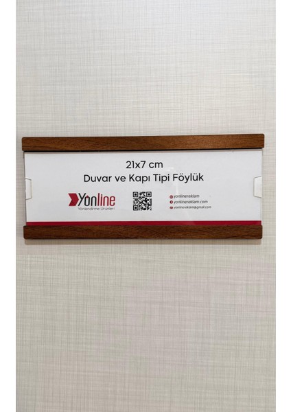 20'li Kurumsal Kapı Isimliği Kolay Değiştirilebilir Ceviz Desenli Kendinden Yapışkanlı