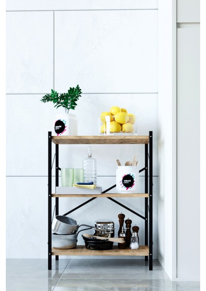 Metal Mutfak Rafı Malzeme Dolabı 3 Raflı Mikrodalga Fırın Rafı Çok Amaçlı Dolap Raf