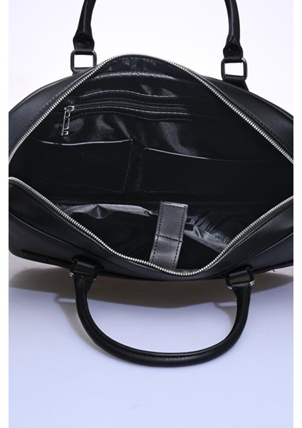 Unisex Vegan Deri Laptop Bölmeli 15,6 Inç Dik Fermuarlı Evrak Çantası fırsatları