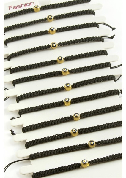 Msa-Shop Nazar Makrome Örgülü Bileklik-Siyah