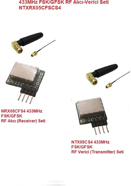 433MHZ Fsk/gfsk Rf Alıcı Verici Seti (NTXRX05CFSCS4)