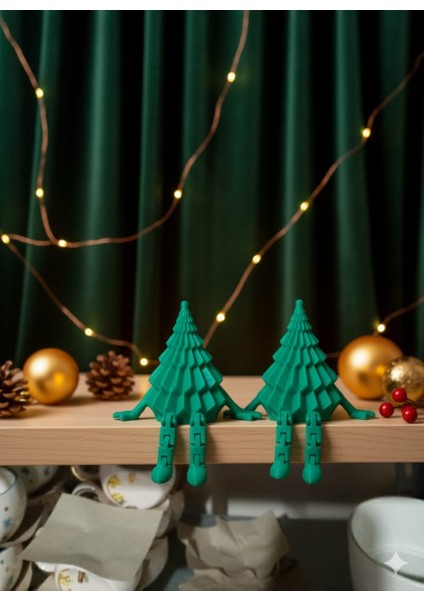 Ceresshop Mini Yılbaşı Çam Ağacı Dekoru – Sallanan Bacaklı Ikili Set Yeşil fiyatları